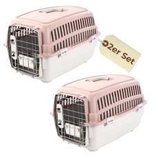 2er Set Transportbox IATA Flugbox Flugzeug Hundebox Katzen Tiertransportbox Gr.S