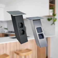 Barkonsole Fly Power Schräg 1fach 2fach USB Küche Büro Silber Schwarz Matt