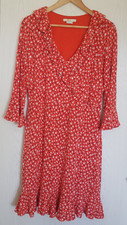 Kleid Langarm   "BODEN"   UK 14 ( 42 ) Rot/ bunt