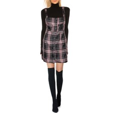 True Vintage Tartan Schotten Karo Minikleid Latzkleid Kleid NEU Gr.32 34 XS