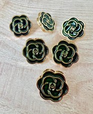 Gold Schwarz Set 6 Knöpfe Ø