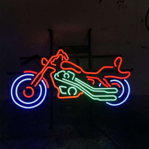 Motorrad neon sign bier - neon, bar