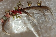 Deko Hirsch Geweih Stange Kerzenständer Advent Weihnachten Jagd Geschenk