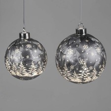 Hänger Kugel Winter-Eisgrau