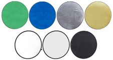 Falt Reflektor 7 in 1 110cm Ø 40 Diffusor Grün Blau Gold Silber Schwarz