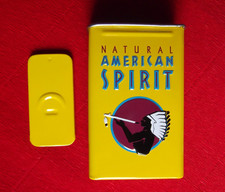 GELBE alte American Spirit Metall Zigarettendose unbenutzt