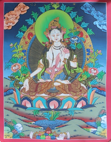 White tara thangka - white,