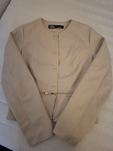 Zara damen lederjacke beige - zara,