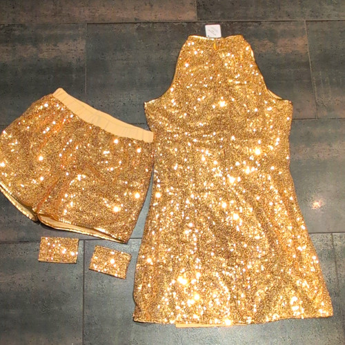Gold pailletten minikleid - gold,