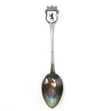 Andenkenlöffel Antiko 100 BERLIN versilbert Wappen emailliert Souvenir Spoon