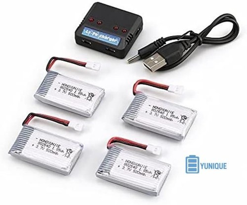 4er set 500mah lipo akkus - set, 3.7v