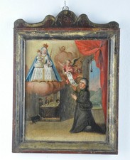 EX VOTO,  Votivbild 24/33 cm hundebiss engel votant dat. 1826  mariengnadenbild