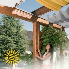 Seilzugsystem für Seilspannmarkise Kordelzug 14m Edelstahlseil ohne Laufhaken