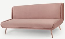 Unbenutztes stylishes rosa Samtsofa mit Schlaffunktion, Top-Zustand 