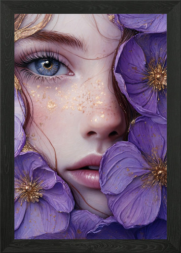 Blumenmädchen mit lila - , blumen