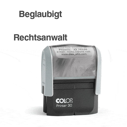 Automatikstempel beglaubigt - "beglaubigt,