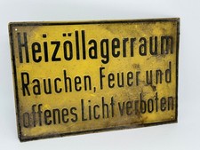 Schild Heizöllagerraum nachhaltig Aluminium Vintage Heimwerker #22726