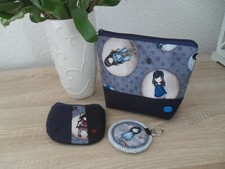 3 er Set, Kosmetiktasche + Minibörsen, Schlüsselanhänger, handmade, Gorjuss
