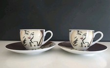 2 x Gedeck Espressotasse mit Unterteller Flirt by R & B Faces - neuwertig