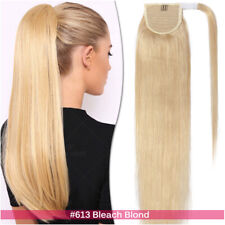 Lang 100% Echthaar Pferdeschwanz Ponytail Extensions Zopf Clip In DICK Haarteil