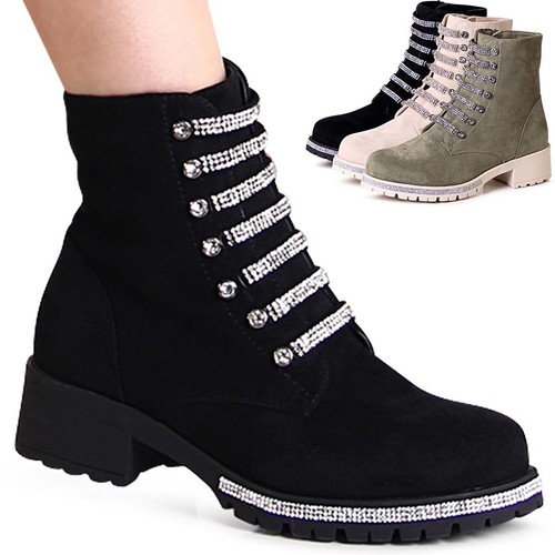 Damen velours stiefeletten - velours,