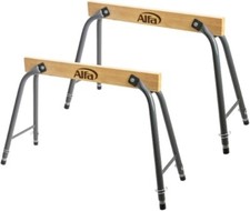 Alfa Arbeitsbock - Klappbar & Höhenverstellbar aus Stahl & Holz | 59 cm - 87 cm