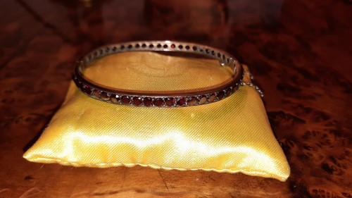 Granat armreif einreiher - granat, mit