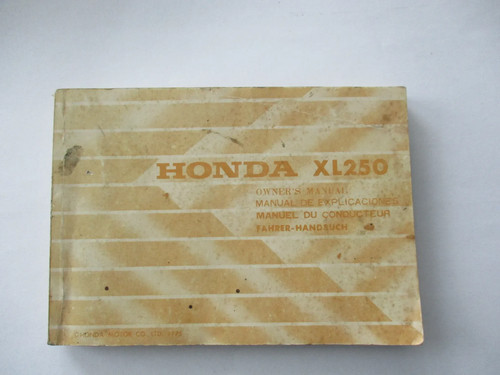 Fahrerhandbuch honda 250 - xl,