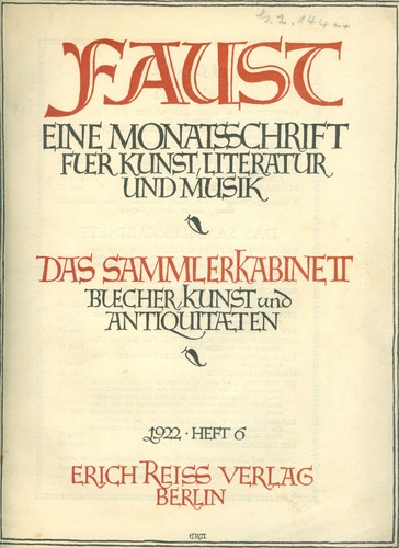 Faust eine monatsschrift für - faust.,