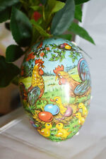 Füllei Osterei DDR Pappmache mit Hahn Huhn Kücken 15 cm