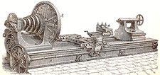 Alte lithographie drehbank - lithographie,,
