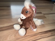 Nici 37838  Schlenker Pferd Soulmates Velvet, pinke Bänder, braun beige, 25 cm