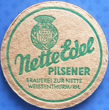 Alter dicker Bierdeckel Brauerei zur Nette Weissenthurm/Rh. um 1940-50