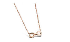 Edelstahl Infinity Damen Halskette Rosegold Rose Kette Unendlich Symbol Liebe
