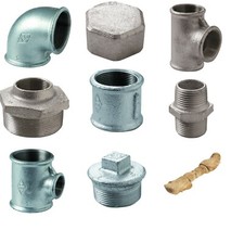 Temperguß Fittinge verzinkt Doppelnippel T-Stück Reduzierung Gewindefittings