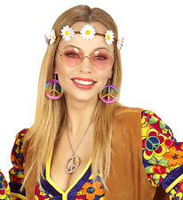 80er JAHRE MODE ACCESSOIRES Hippie Schmuck Set Kostüm 9-5718 Karneval Fasching