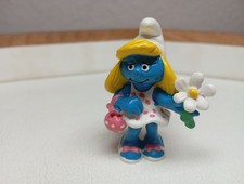 Schleich Schlumpfine Blume weiß & Tasche rosa - 20421 Schlümpfe smurfette flower