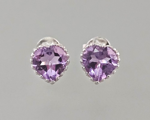 Amethyst ohrringe herz stecker - amethyst-ohrringe,
