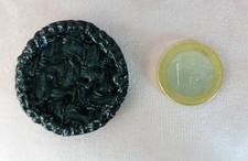 1 KNOPF Vintage 50iger aufwendig EXTRAVAGANT XXL Schwarz Struktur Gewebe ALT #8