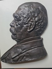 Wandrelief Portrait, Fürst Otto von Bismarck 1815-1898, Eisenguss, 25 x 32 cm.