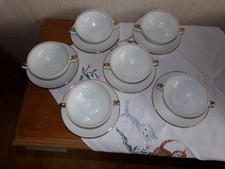 Suppentassen mit Henkel von Eschenbach Goldrand 60er 6 Stück