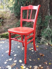 Roter Stuhl antik 20er 30er Jahre Sitzhöhe 49 cm shabby