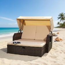 Rattan Strandkorb Sonnenbett