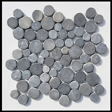 1 Mosaikfliesen Matte  CO-001 Grau Naturstein Marmor Kieselstein rund Coins
