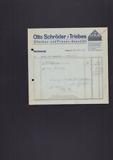 TRIEBES, Rechnung 1939, Otto Schröder Ofenbau-Fliesen-Geschäft