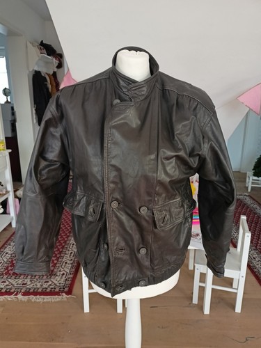 Braune lederjacke - braune,