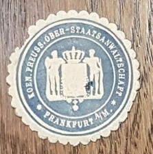 SIEGELMARKE: Koen Preuss. Ober-Staatsanwaltschaft Frankfurt a/M