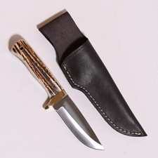 Jagdmesser wie Puma IP Elk Hunter Stag 440C Stahl Hirschhorn Lederscheide