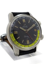 Enicar Sherpa Jet 33 Armbanduhr GMT Fliegeruhr Stahl