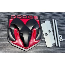 Für Dodge Kühlergrill Abzeichen Plakette Emblem Metallaufkleber Logo Rot NEW